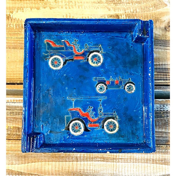 Vintage Mid Century Aldo Londi Bitossi Antique Car Ashtray 9.75" x 9.5" - Picture 12 of 16